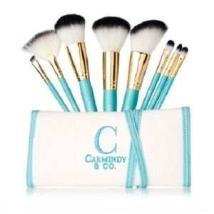 NEW Carmindy & Co. Professional Makeup Brush Set and Brush Roll ~